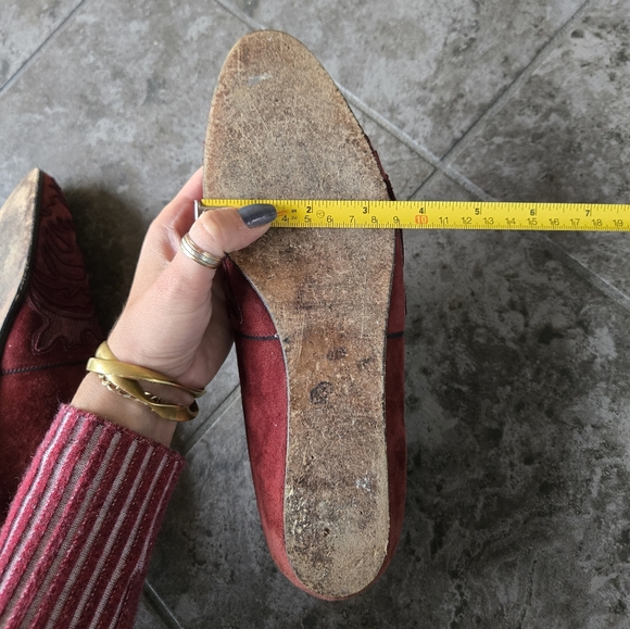 GUCCI vintage cherry red burgundy loafers flats suede snakeskin size 40EU 10US - Picture 6 of 16